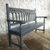 Pamono Antique Spanish Painted Chestnut Settle Bench, 1880 Hot