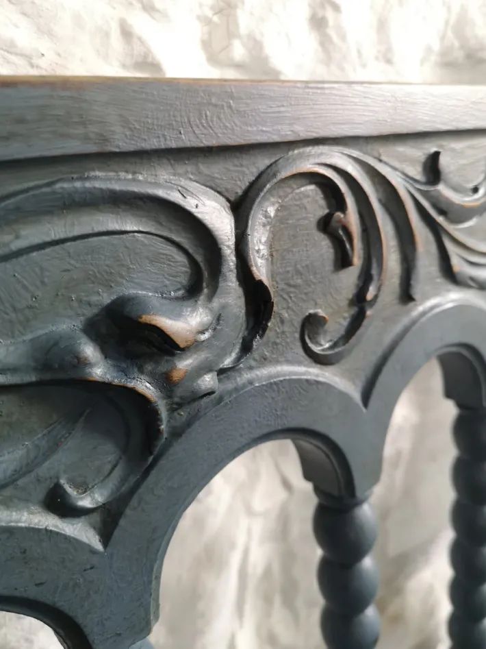 Pamono Antique Spanish Painted Chestnut Settle Bench, 1880 Hot