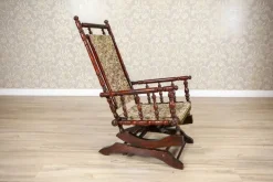 Pamono Antique Spring Rocking Chair in Floral Fabric, 1890s Discount