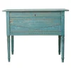 Pamono Antique Swedish Blue Painted Hand-Carved Country Table Clearance