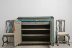 Pamono Antique Swedish Gustavian Blue Painted Country Sideboard Discount