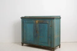 Pamono Antique Swedish Gustavian Blue Painted Country Sideboard Discount
