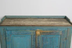 Pamono Antique Swedish Gustavian Blue Painted Country Sideboard Discount