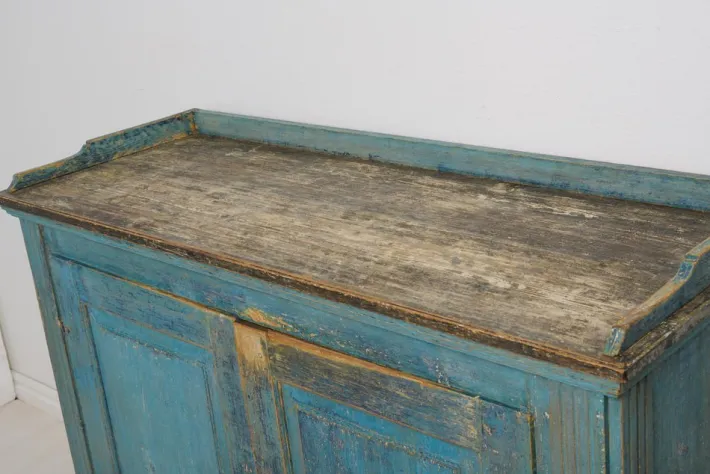 Pamono Antique Swedish Gustavian Blue Painted Country Sideboard Discount