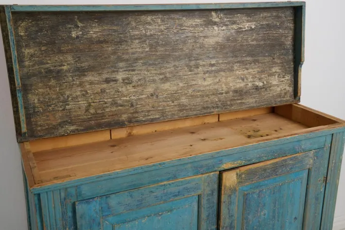Pamono Antique Swedish Gustavian Blue Painted Country Sideboard Discount