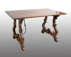 Pamono Antique Table in Solid Walnut, Naples, Early 18th Century