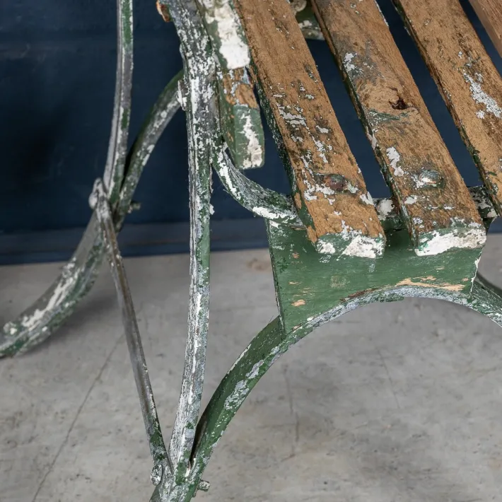 Pamono Antique 19th Century Victorian Wrought Iron & Wood Garden Seats, 1890, Set of 4 Discount