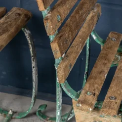 Pamono Antique 19th Century Victorian Wrought Iron & Wood Garden Seats, 1890, Set of 4 Discount