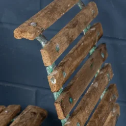 Pamono Antique 19th Century Victorian Wrought Iron & Wood Garden Seats, 1890, Set of 4 Discount