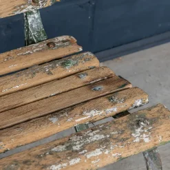 Pamono Antique 19th Century Victorian Wrought Iron & Wood Garden Seats, 1890, Set of 4 Discount