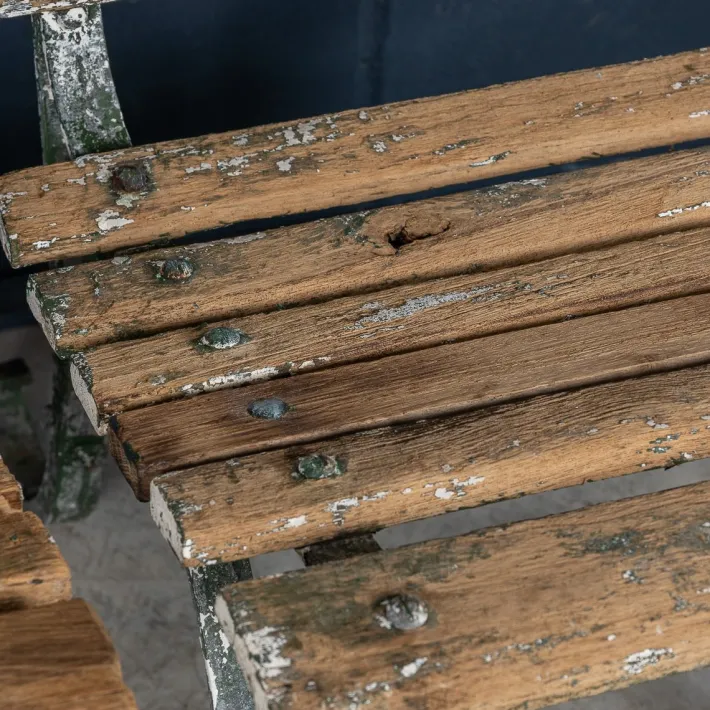 Pamono Antique 19th Century Victorian Wrought Iron & Wood Garden Seats, 1890, Set of 4 Discount