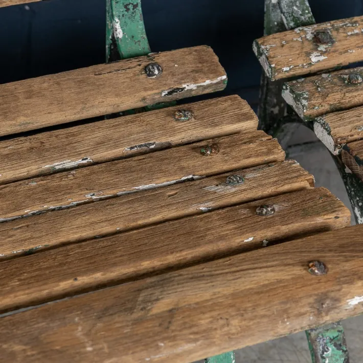 Pamono Antique 19th Century Victorian Wrought Iron & Wood Garden Seats, 1890, Set of 4 Discount