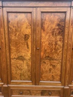 Pamono Antique Victorian Burr Walnut Breakfront Wardrobe, 1860s