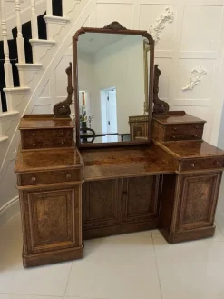 Pamono Antique Victorian Burr Walnut Dressing Table, 1860s Online