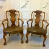 Pamono Antique Victorian Carved Walnut Desk Chairs, 1880s, Set of 2 Clearance