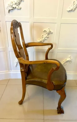 Pamono Antique Victorian Carved Walnut Desk Chairs, 1880s, Set of 2 Clearance