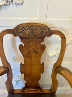 Pamono Antique Victorian Carved Walnut Desk Chairs, 1880s, Set of 2 Clearance