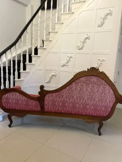 Pamono Antique Victorian Carved Mahogany Chaise Lounge, 1860