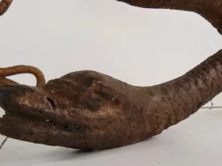 Pamono Antique Victorian Cast Iron Snake Garden Bench, 1890s