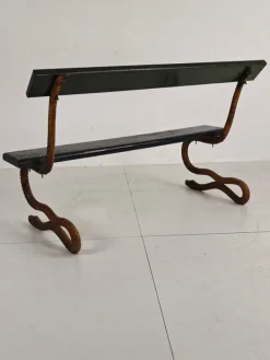 Pamono Antique Victorian Cast Iron Snake Garden Bench, 1890s