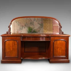 Pamono Antique Victorian English Dresser Cabinet with Large Mirror Clearance