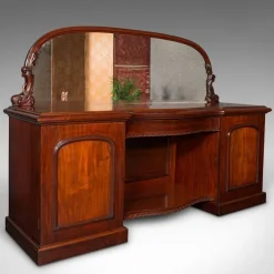 Pamono Antique Victorian English Dresser Cabinet with Large Mirror Clearance