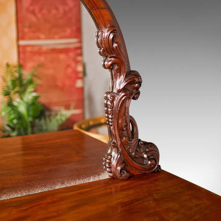 Pamono Antique Victorian English Dresser Cabinet with Large Mirror Clearance