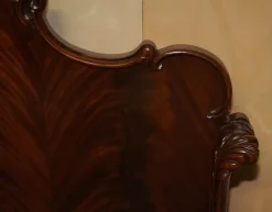 Pamono Antique Victorian Flamed Hardwood Double Bed Frame, 1880s