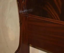 Pamono Antique Victorian Flamed Hardwood Double Bed Frame, 1880s