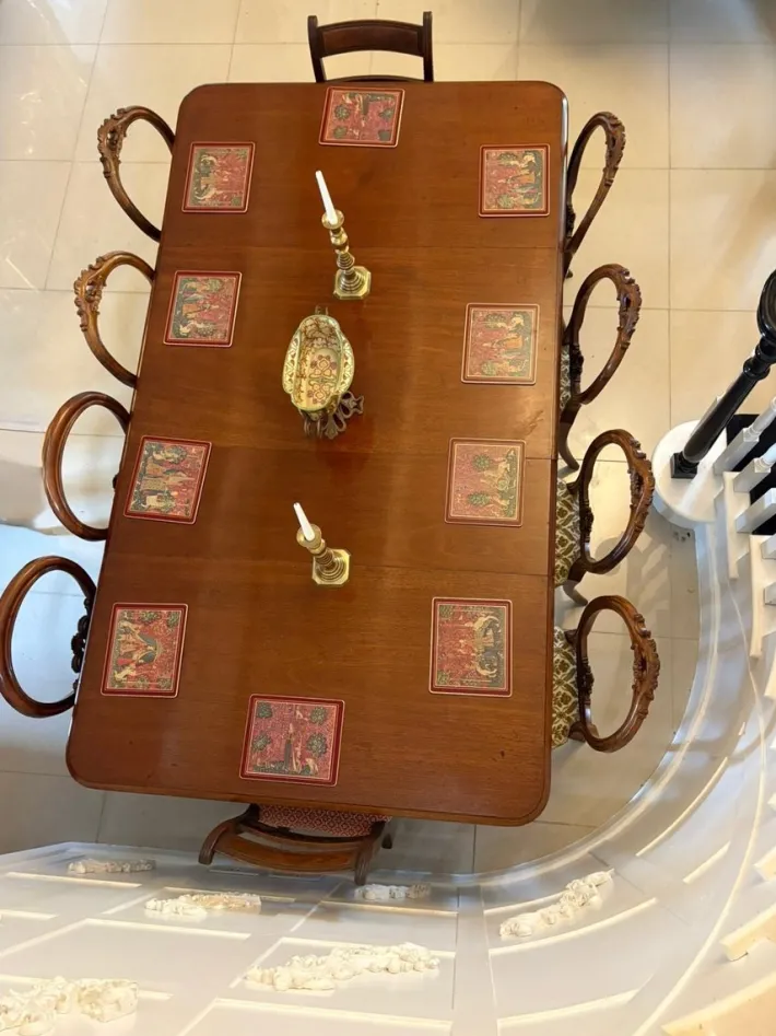 Pamono Antique Victorian Quality Mahogany 10 Seater Extending Dining Table, 1850 New