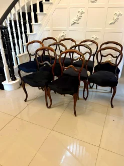 Pamono Antique Victorian Rosewood Dining Chairs, 1850s, Set of 10 Online