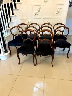 Pamono Antique Victorian Rosewood Dining Chairs, 1850s, Set of 10 Online