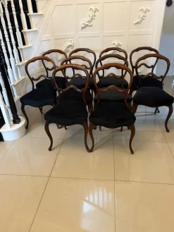 Pamono Antique Victorian Rosewood Dining Chairs, 1850s, Set of 10 Online