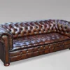 Pamono Antique Victorian Three-Seater Chesterfield Sofa in Leather, 1890 New