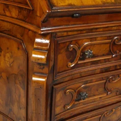 Pamono Antique Walnut & Burl Style 700 Lombardo Secretaire by Bottega Milanese dei Valentini Sale