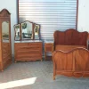 Pamono Antique Walnut Bedroom Set, 1890s, Set of 4 Sale
