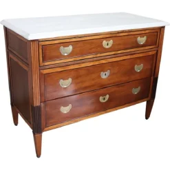 Pamono Antique Walnut Chest of Drawers with Marble Top, 1700s Outlet