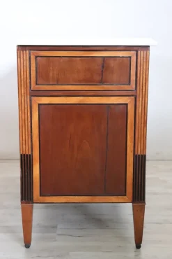 Pamono Antique Walnut Chest of Drawers with Marble Top, 1700s Outlet