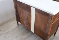 Pamono Antique Walnut Chest of Drawers with Marble Top, 1700s Outlet