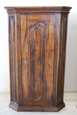 Pamono Antique Walnut Corner Cabinets, 1600s, Set of 2 Sale