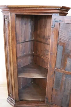 Pamono Antique Walnut Corner Cabinets, 1600s, Set of 2 Sale