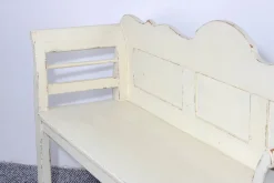 Pamono Antique White Painted Pine Bench, Late 19th Century Outlet