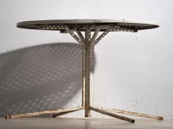 Pamono Antique White Round Outdoor Table, 1930s Clearance