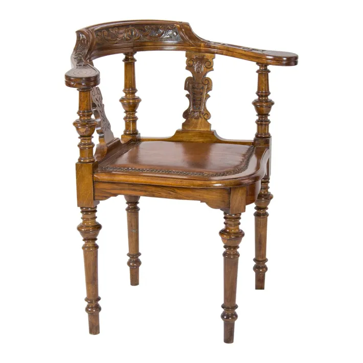 Pamono Antique Wilhelminian Corner Chair in Walnut Clearance