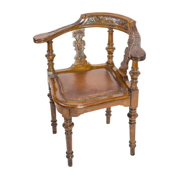 Pamono Antique Wilhelminian Corner Chair in Walnut Clearance