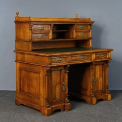 Pamono Antique Wilhelminian Oak Secretaire Desk Hot