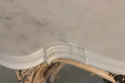 Pamono Antique Wood and White Marble Console Table Best