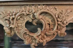 Pamono Antique Wood and White Marble Console Table Best