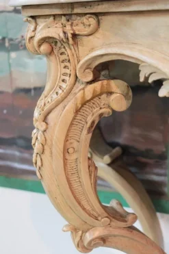 Pamono Antique Wood and White Marble Console Table Best