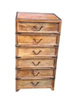 Pamono Antique Wood Travel Chest of Drawers with Metal Finish, 1900 Best